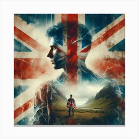 A british flag, a man 5 Canvas Print