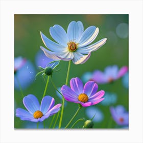 Cosmos Flowers Canvas Print