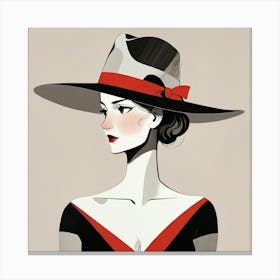 Woman in a Hat 15 Canvas Print