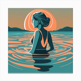 Woman In The Water Canvas Print