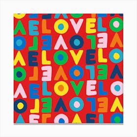 Colourful abstract love poster 1 Canvas Print