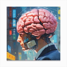 Man With A Brain 2 Canvas Print