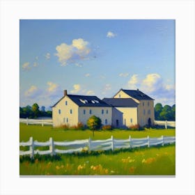 Farm In The Country Serene Architecture A Scenic Outdoor View Canvas Print