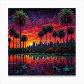 Sunset Over Los Angeles Canvas Print