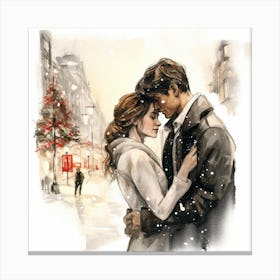 Christmas Couple Canvas Print