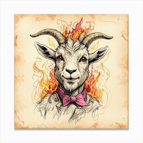 Goat In Flames 27 Canvas Print