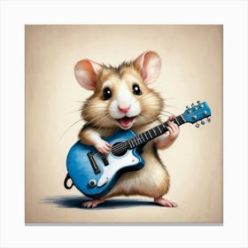 Hamster Playing Guitar 6 Canvas Print