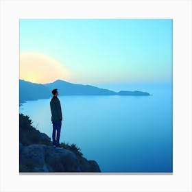 Man Looking At The Sea Canvas Print