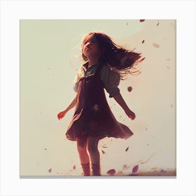 Girl In The Wind Canvas Print