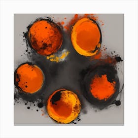 Abstract Orange Spheres Canvas Print