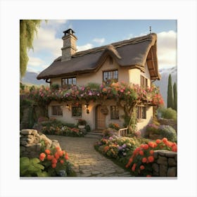 Cottage Garden art print Canvas Print