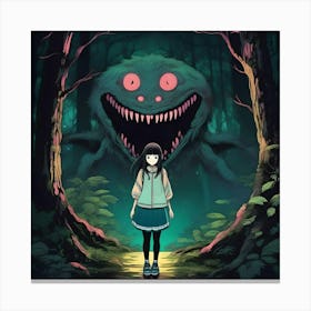 Girl In The Forest Canvas Print