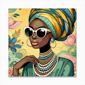 African Woman In Sunglasses 21 Canvas Print