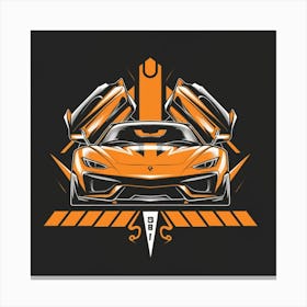 Orange Sports Car Canvas Print
