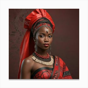 African Woman In Traditional Dress 1 Canvas Print