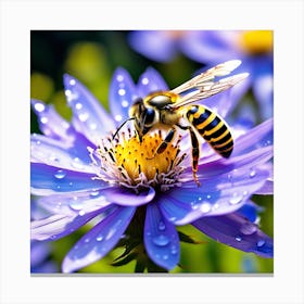 Bee On A Flower Canvas Print
