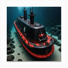 Submarine Underwater Canvas Print