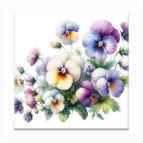 Flowers of Pansies Canvas Print