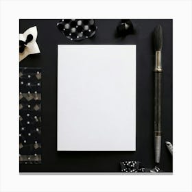 Black And White Stationery Canvas Print