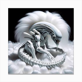 Alien Fuzzy White Canvas Print
