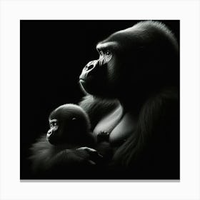 Gorilla And Her Baby Canvas Print