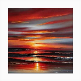 Sunset On The Beach 479 Canvas Print