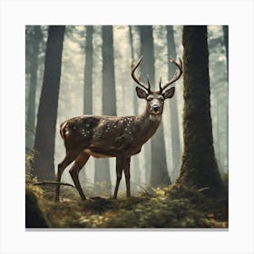 Deer In The Forest 214 Canvas Print