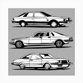 Four Cars In A Row Canvas Print