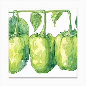 Green Peppers Canvas Print