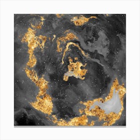 100 Nebulas in Space with Stars Abstract in Black and Gold n.053 Canvas Print