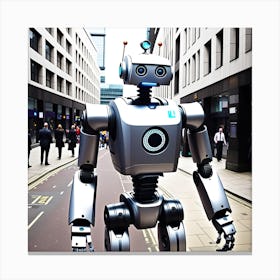 Robot On The Street 31 Canvas Print