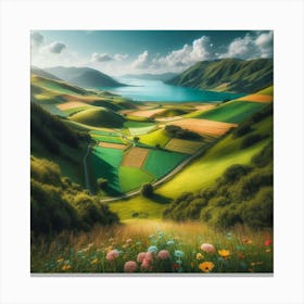 Landscape With Flowers Canvas Print