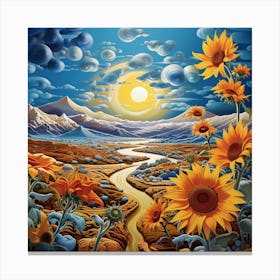 Sunflowers In The Sky Canvas Print