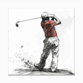 Golfer Swinging 3 Canvas Print