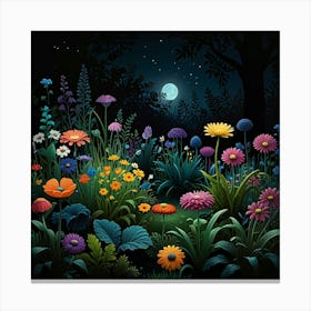 Default Night Garden Art Print 0 Canvas Print