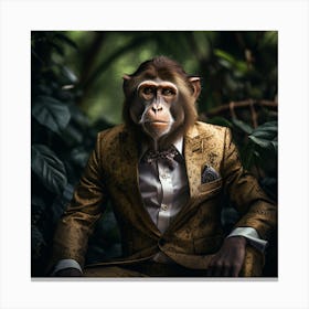 Monkey In A Suit Canvas Print