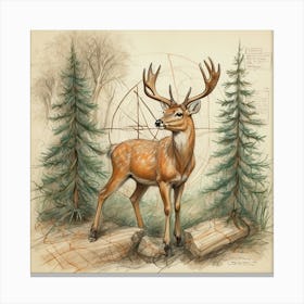 Deer In The Woods 131 Canvas Print