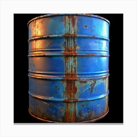 Rusty Blue Barrel Canvas Print