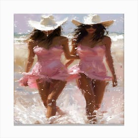 Two Girls On The Beach 1 Canvas Print