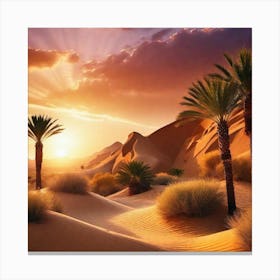 Sunset In The Desert 3 Canvas Print