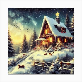 Christmas House Canvas Print