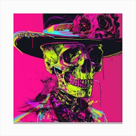 Skeleton In Hat 2 Canvas Print