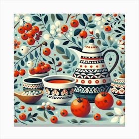 Scandinavian Art, Hawthorn berries Canvas Print