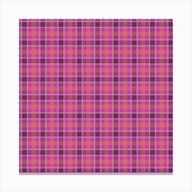 Pink Plaid Fabric 6 Canvas Print