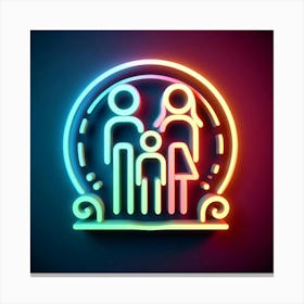 Neon Sign For Family Neon Sign Canvas Print