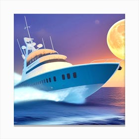 Yacht In The Ocean 2 Canvas Print