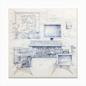 Igiracer Old Pc Blueprint 4 Canvas Print