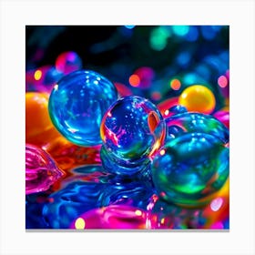 Glow Shapes Neon Bright Color 3d Fluid Bubbles Luminous Vibrant Vivid Radiant Flowing G (14) Canvas Print