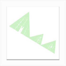 Abstract Green Triangles – Minimalist Geometric Design Canvas Print