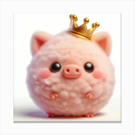 Pig In A Crown 5 Canvas Print